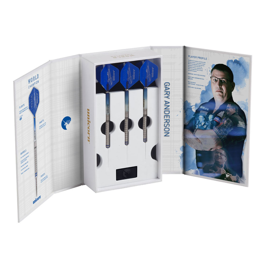 GARY ANDERSON WORLD CHAMPION PHASE 3 DELUXE DARTS SET