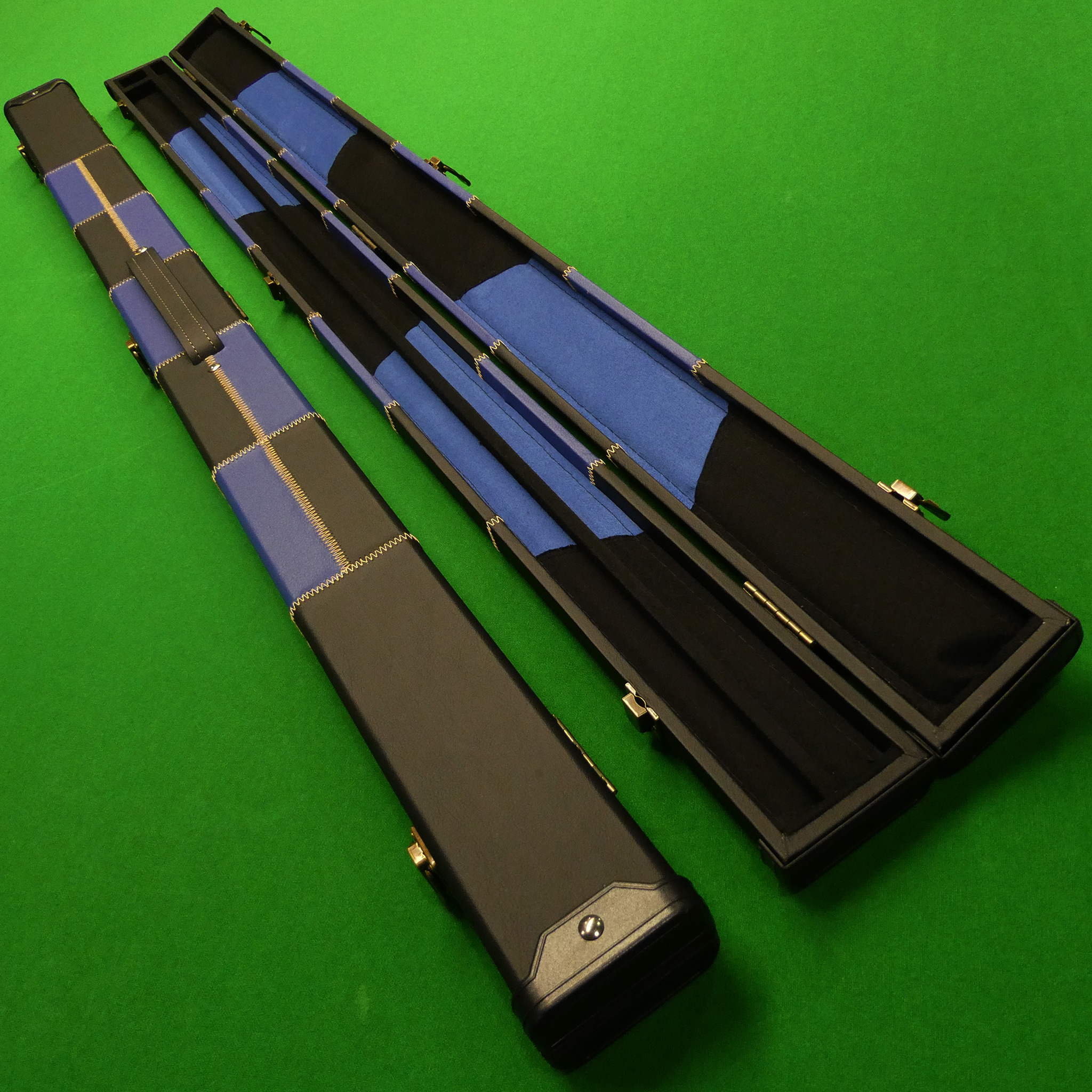 3/4 cue case Chequered Black & Blue