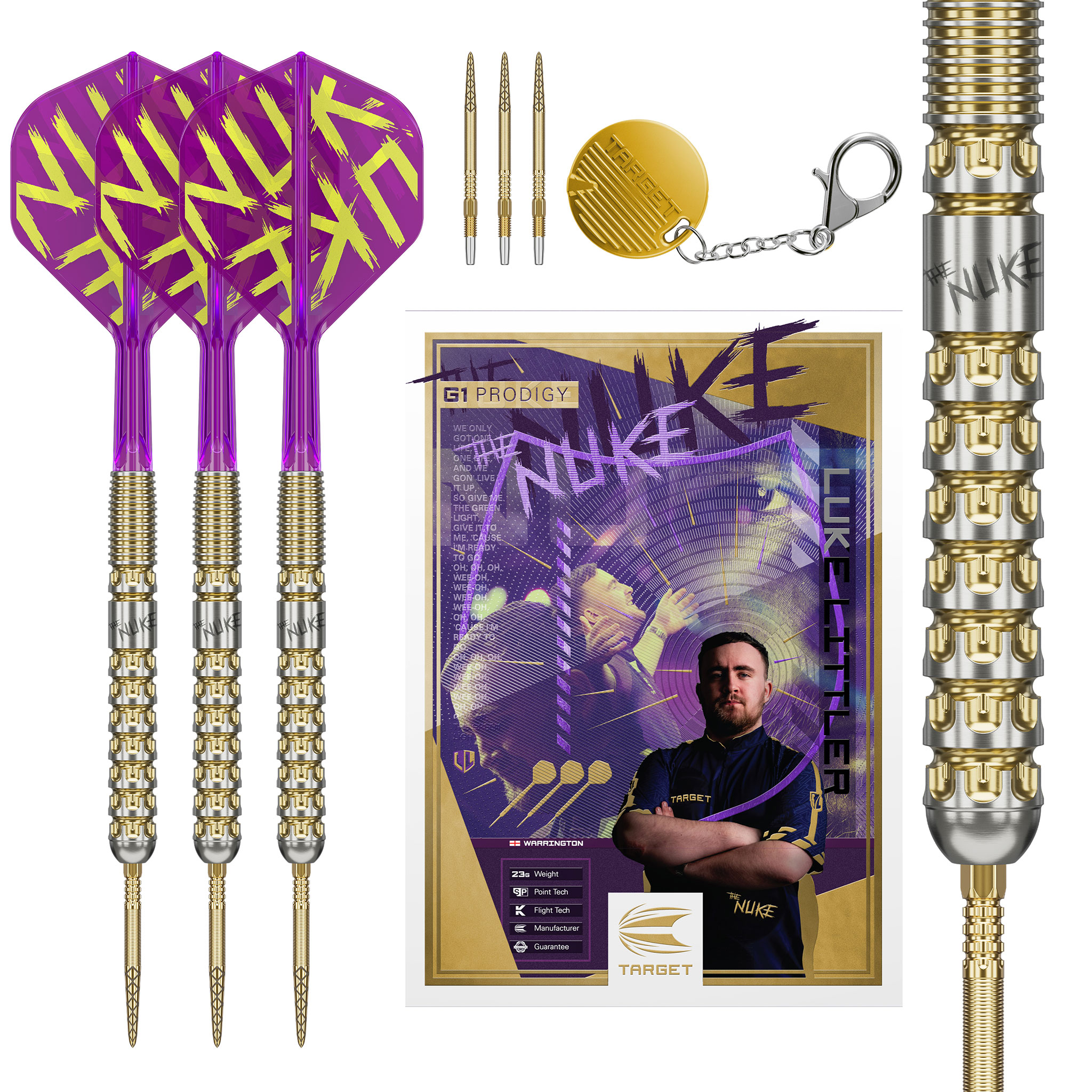 LUKE LITTLER G1 PRODIGY 23g SP STEEL TIP DARTS SET 2024