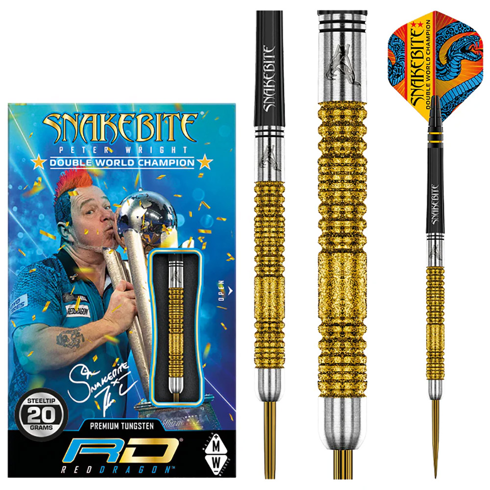 PETER WRIGHT DOUBLE WORLD CHAMPION SE GOLD PLUS DARTS SET