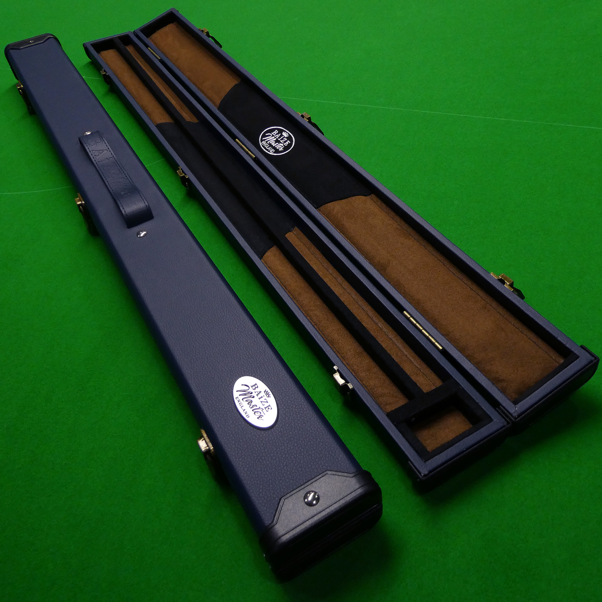 2pc Baize Master deluxe cue case - Navy blue