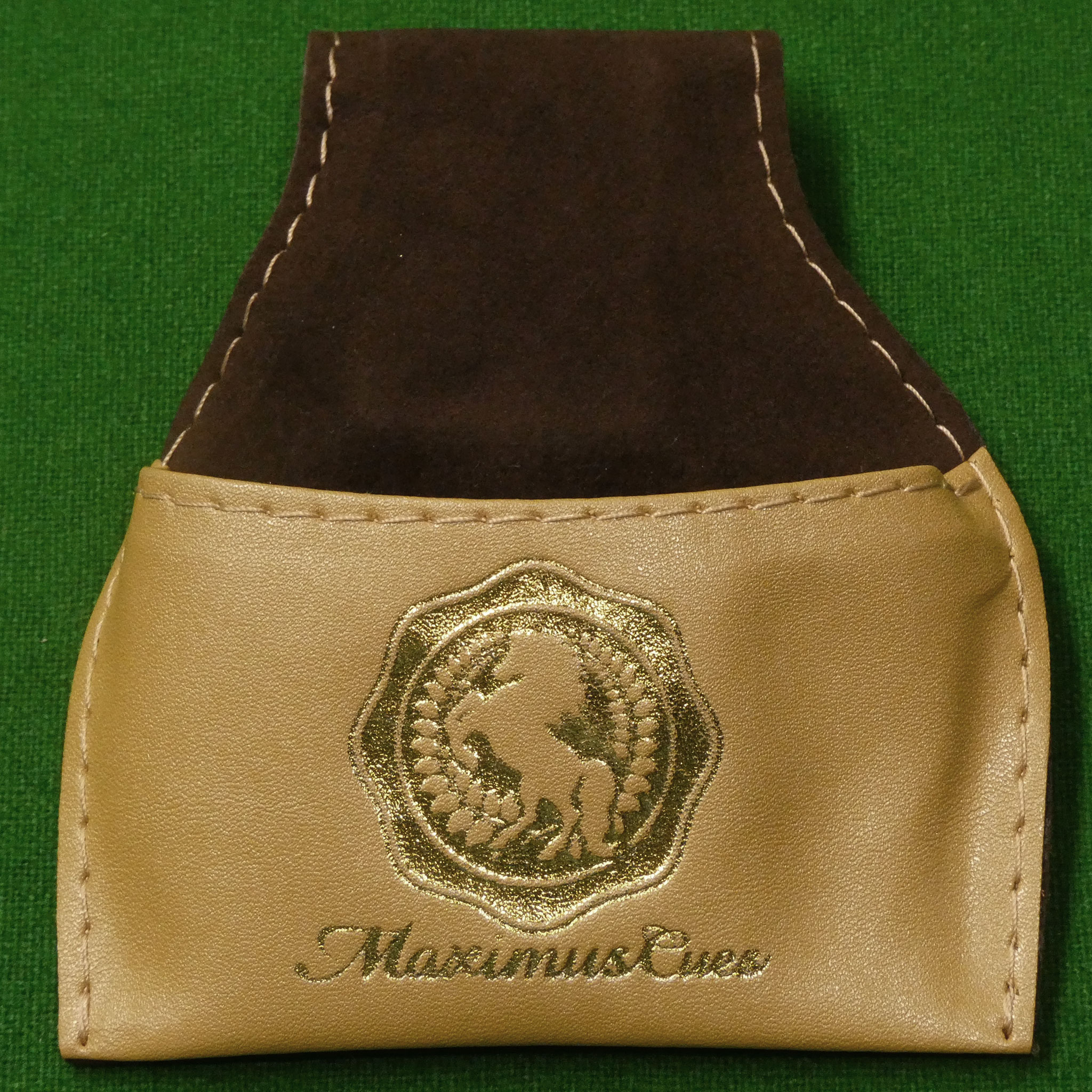 Maximus Cue Leather Chalk Pouch Beige & Brown