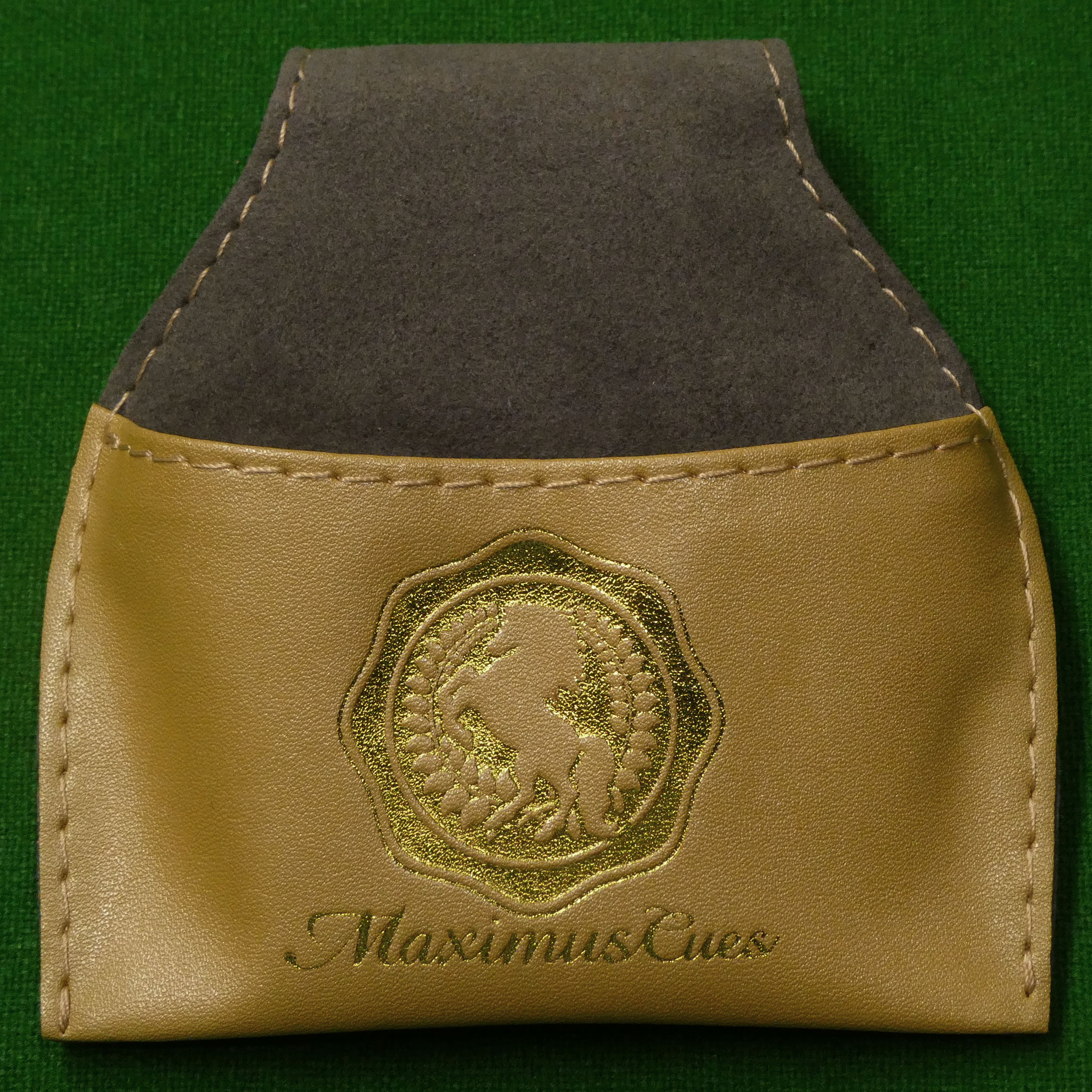 Maximus Cue Leather Chalk Pouch Beige & Grey