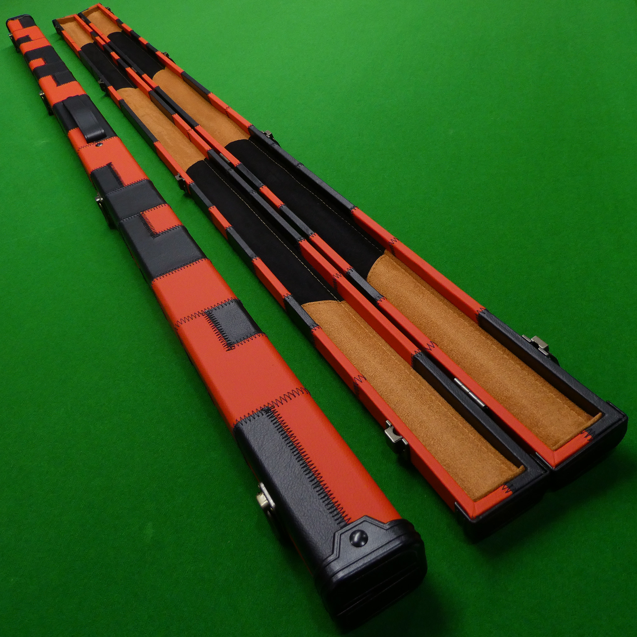 1pc Slimline cue case Black & Red Patchwork