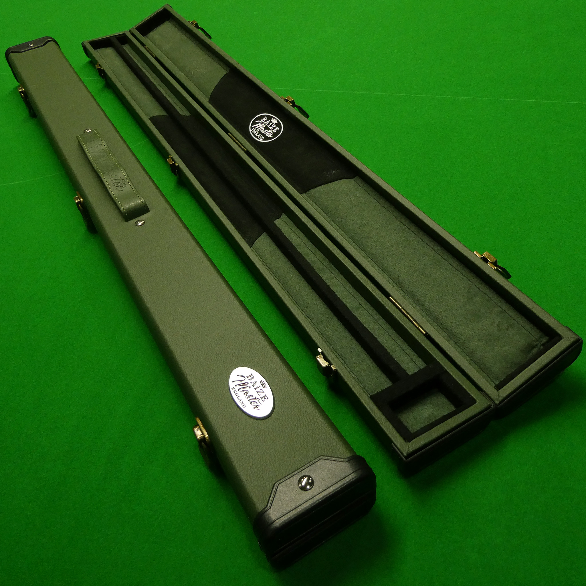 2pc Baize Master deluxe cue case - Dark green