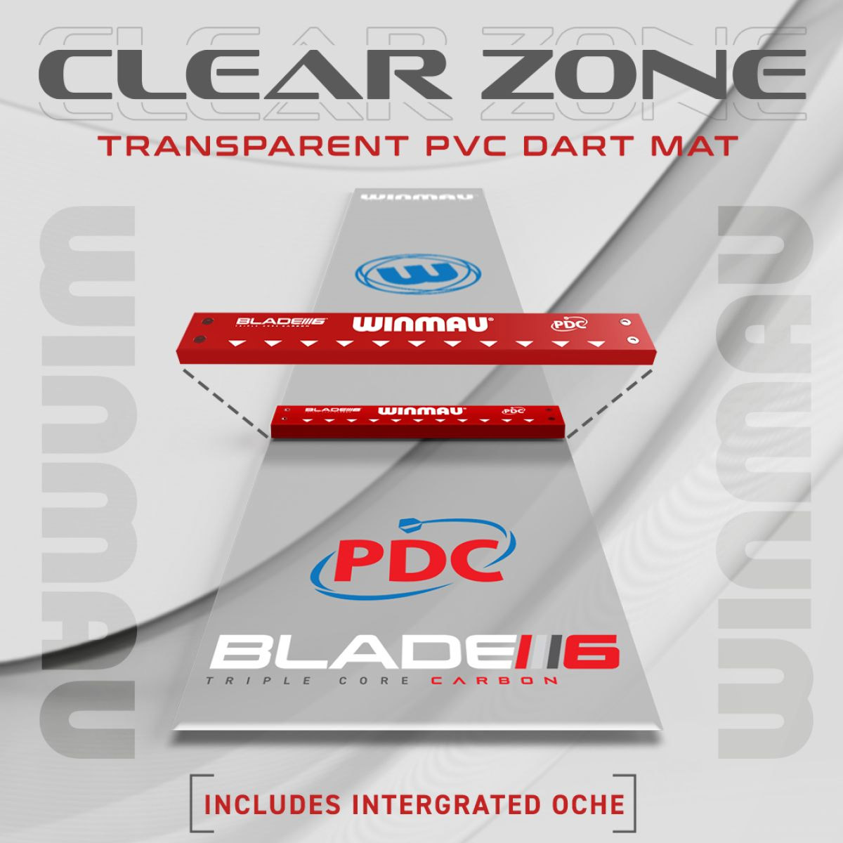 Clearzone PVC transparent Dart Mat with Integrated Oche