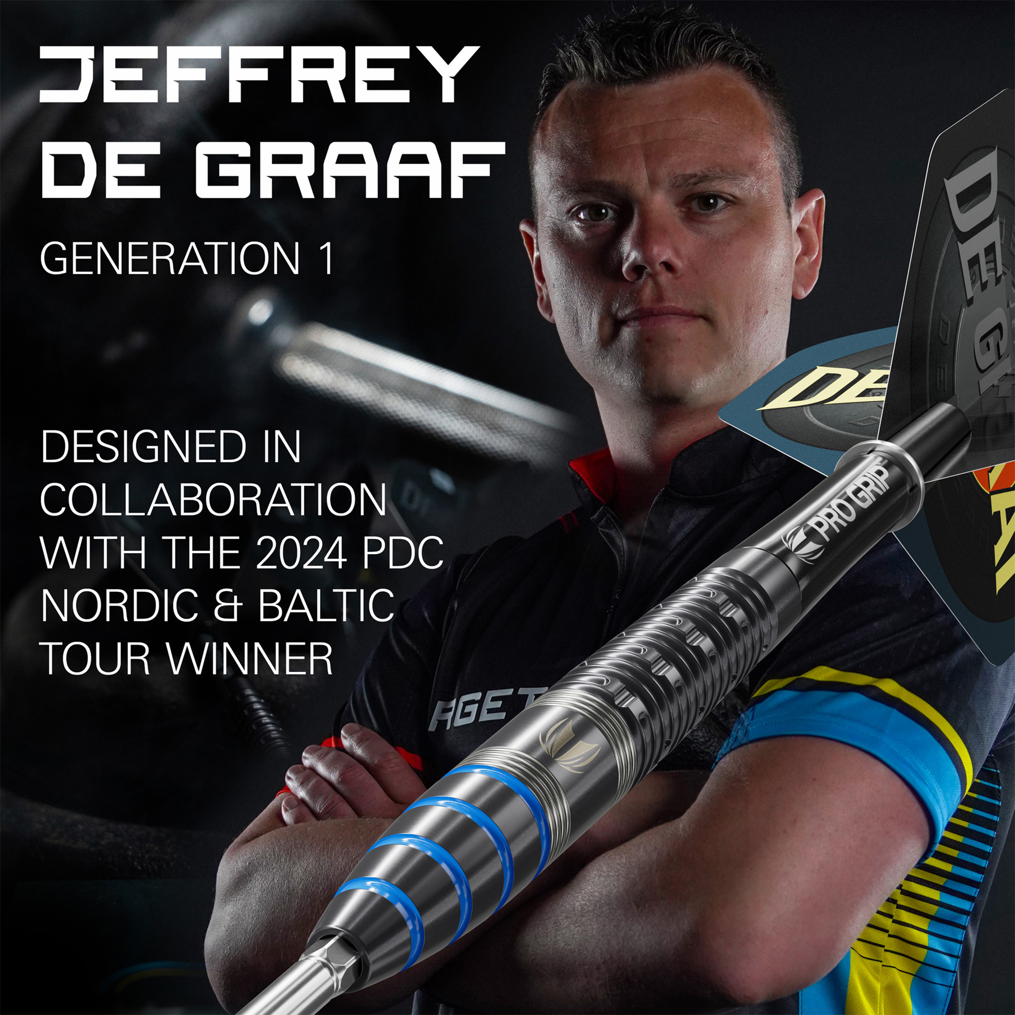 JEFFREY DE GRAAF G1 SP STEEL TIP DARTS SET 23g 2024