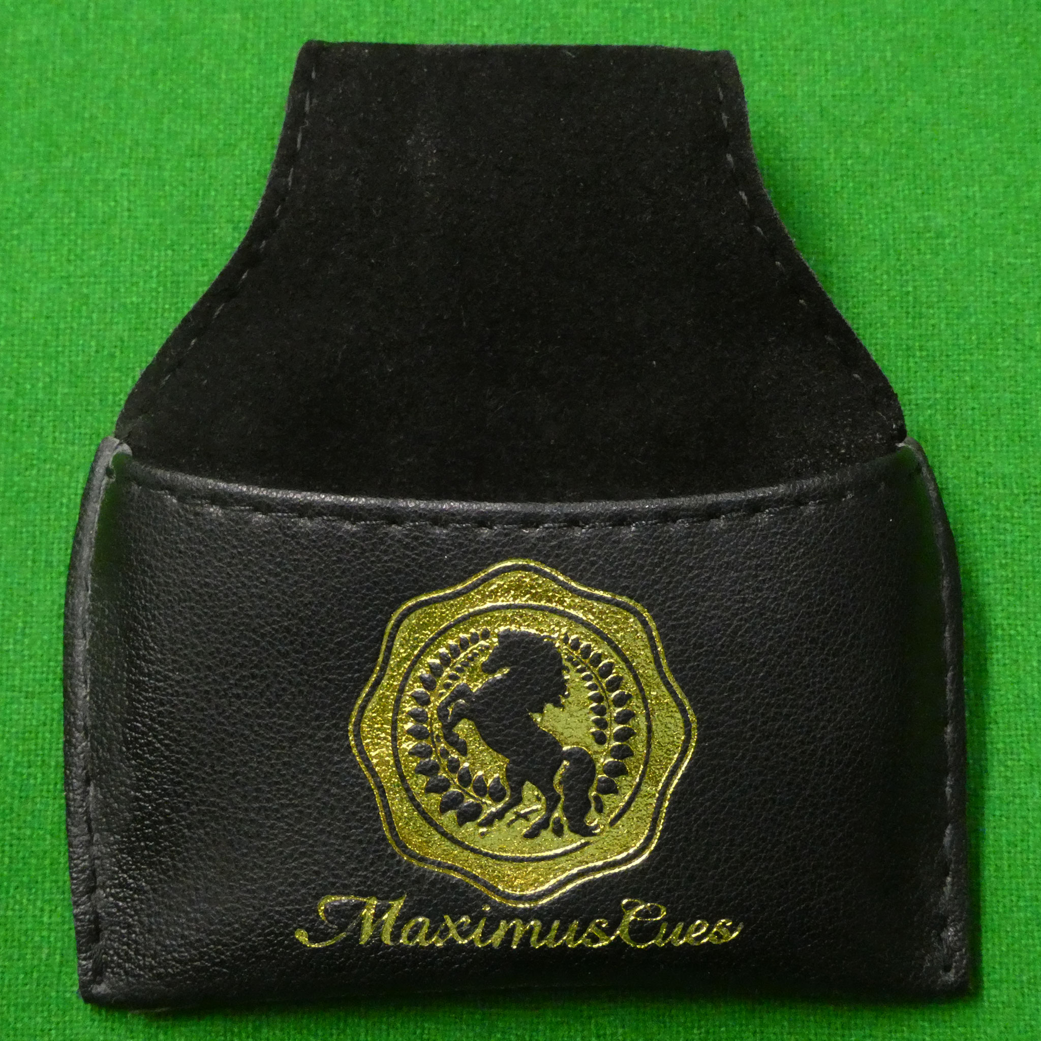 Maximus Cue Leather Chalk Pouch Black