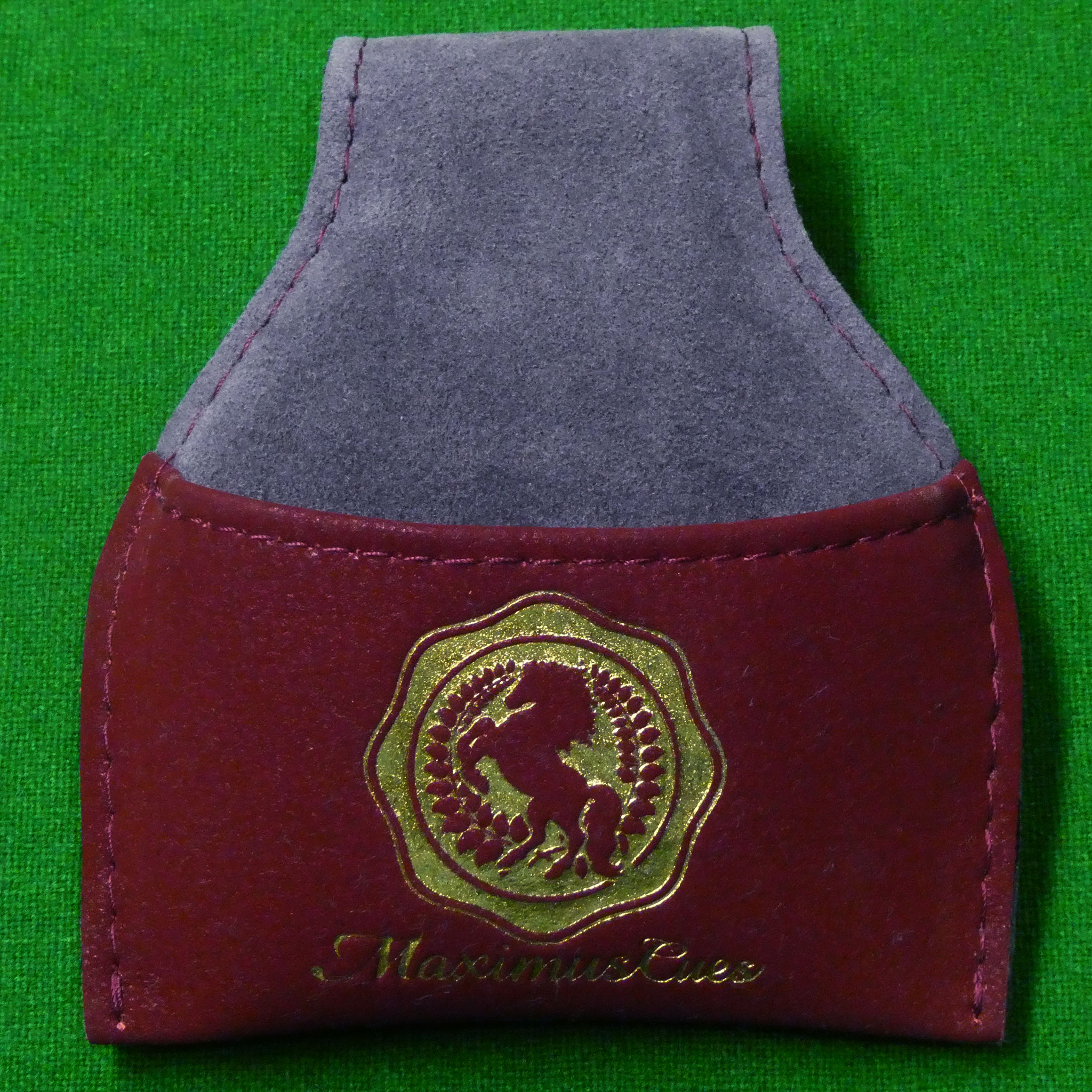 Maximus Cue Leather Chalk Pouch Burgundy