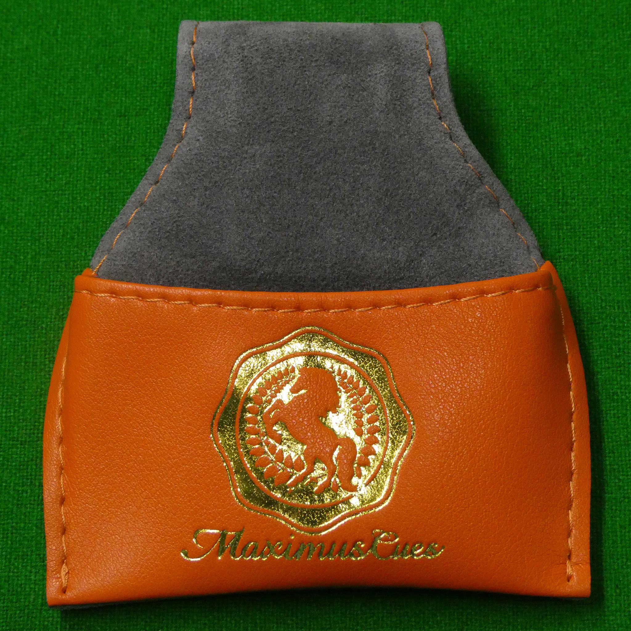 Maximus Cue Leather Chalk Pouch Orange