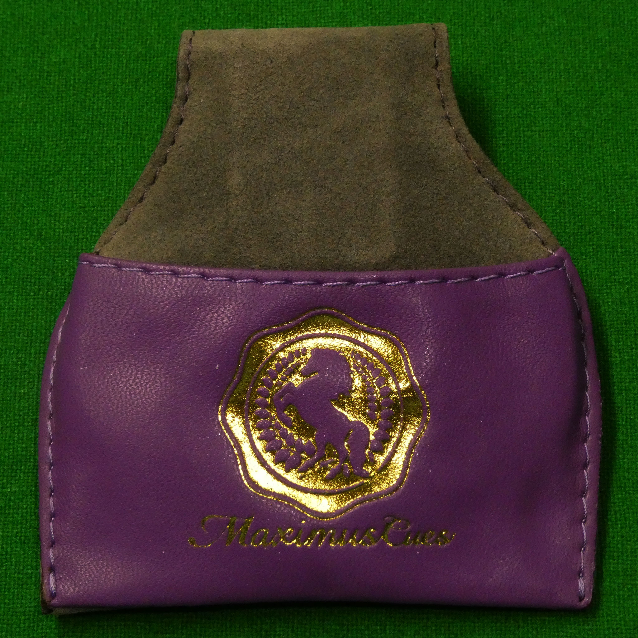 Maximus Cue Leather Chalk Pouch Purple